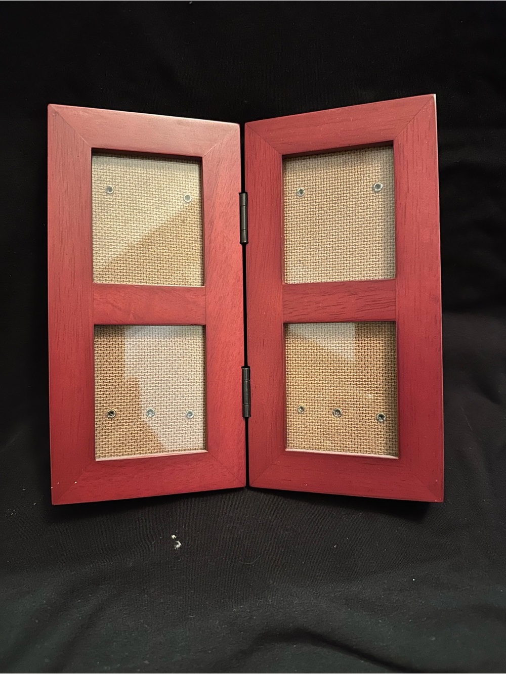 Unbranded Reddish Brown Double-Panel Tabletop Photo Frame